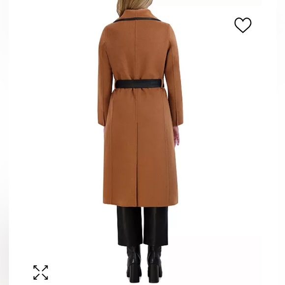 New TAHARI Wool Blend Belted Wrap Coat - Picture 4 of 7